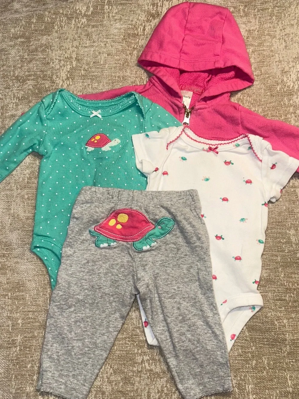 Turtle Girls Carter’s Outfit Set size 3M vintage retired set 4pc set